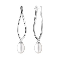 Cercei argint lungi cu perle naturale si tortita DiAmanti SK19485EL-G (Argint 925‰ 3 g.)
